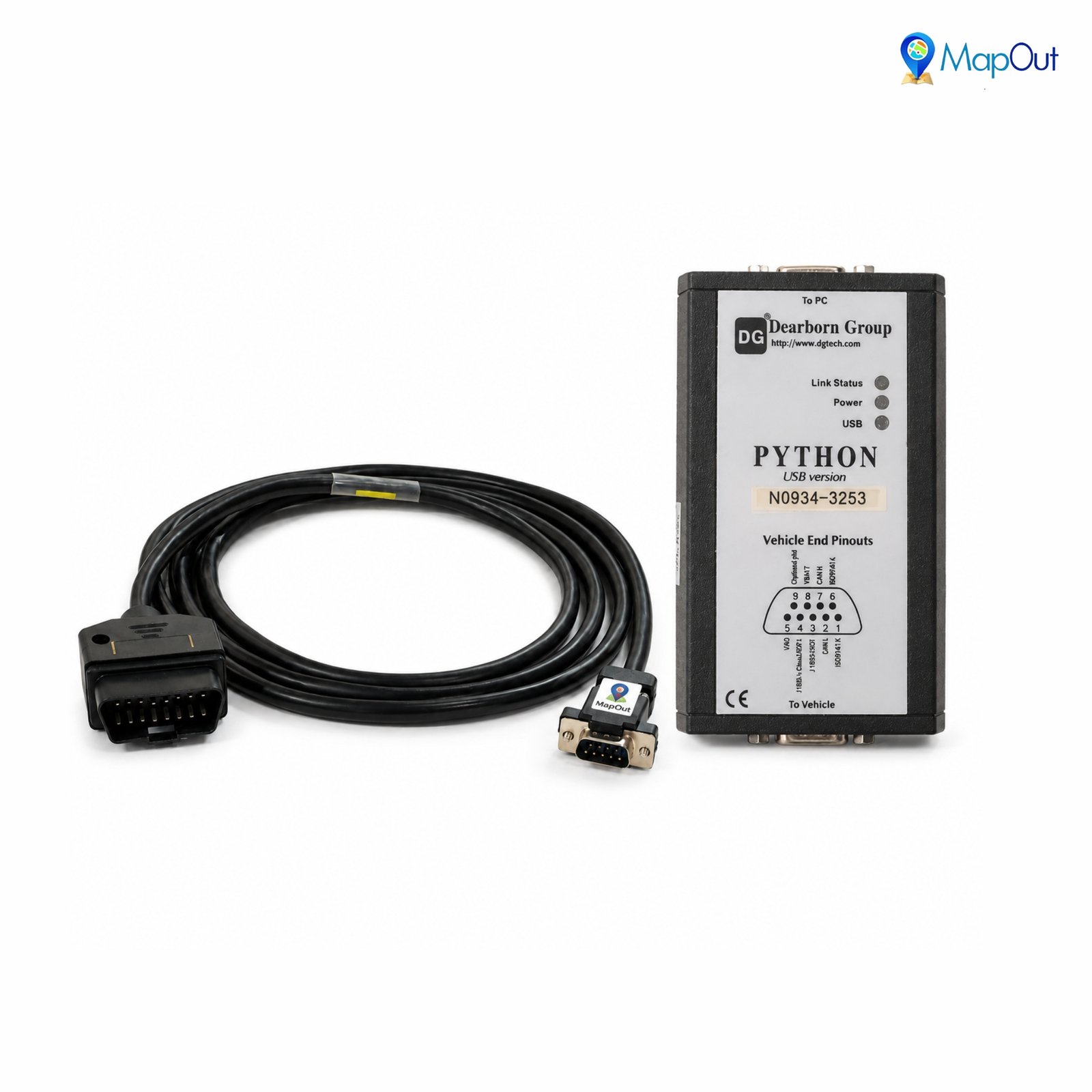 SMPL024 Mahindra (Python N0934-3253) OBD-ll 16 Pin Male to DB-9 Male Diagnostic Cable for Flashing, Re-programming, Real-time sensor monitoring - Image 3