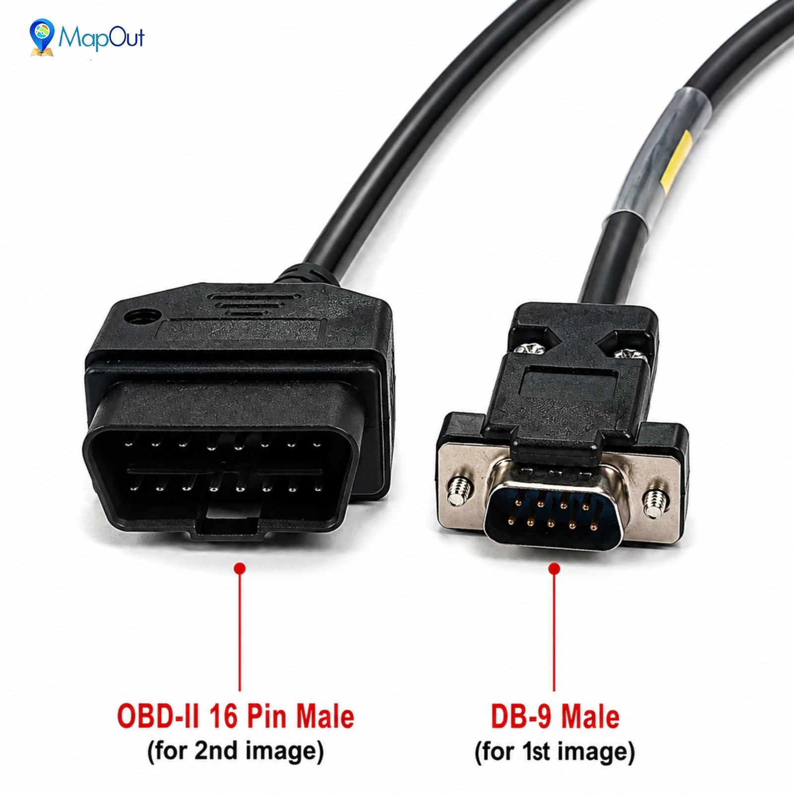 SMPL024 Mahindra (Python N0934-3253) OBD-ll 16 Pin Male to DB-9 Male Diagnostic Cable for Flashing, Re-programming, Real-time sensor monitoring - Image 2