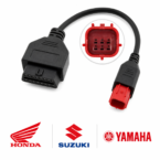 SMPL104 OBD-ll 16 Pin Female Connector with 6 Pin Male Coupler Authorised for BS6 / BS7 Honda, TVS, Suzuki, Vespa, Bajaj Dignostic Cable Compatible with OBD-ll V519, V311, V317 and Blue ELM327 Scanner