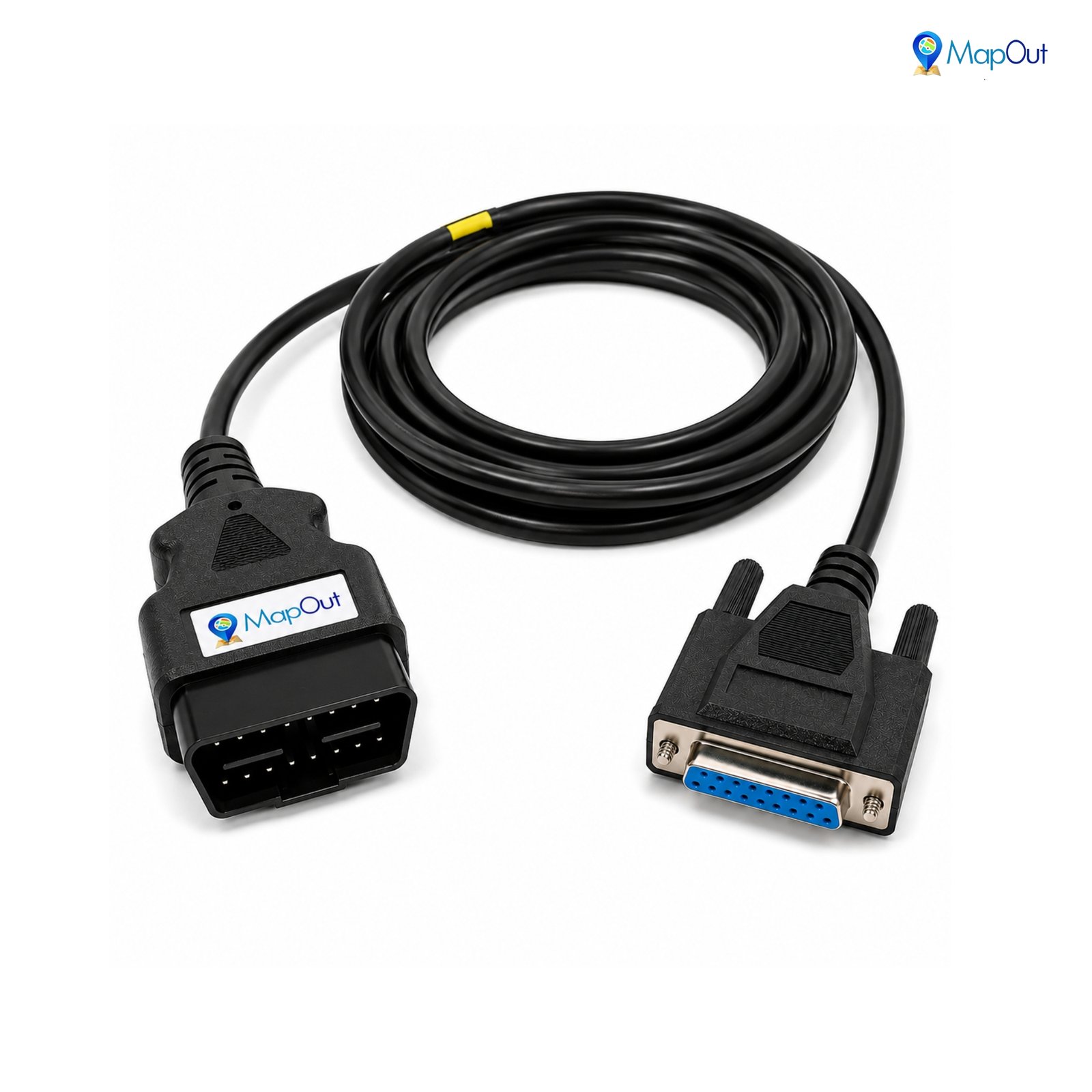 SMPL029 Tata Motors Cummins Inline 6 OBD-ll 16 Pin Male to DB-25 Female Diagnostic Both Side Moulded Cable for most heavy and medium-duty commercial vehicles