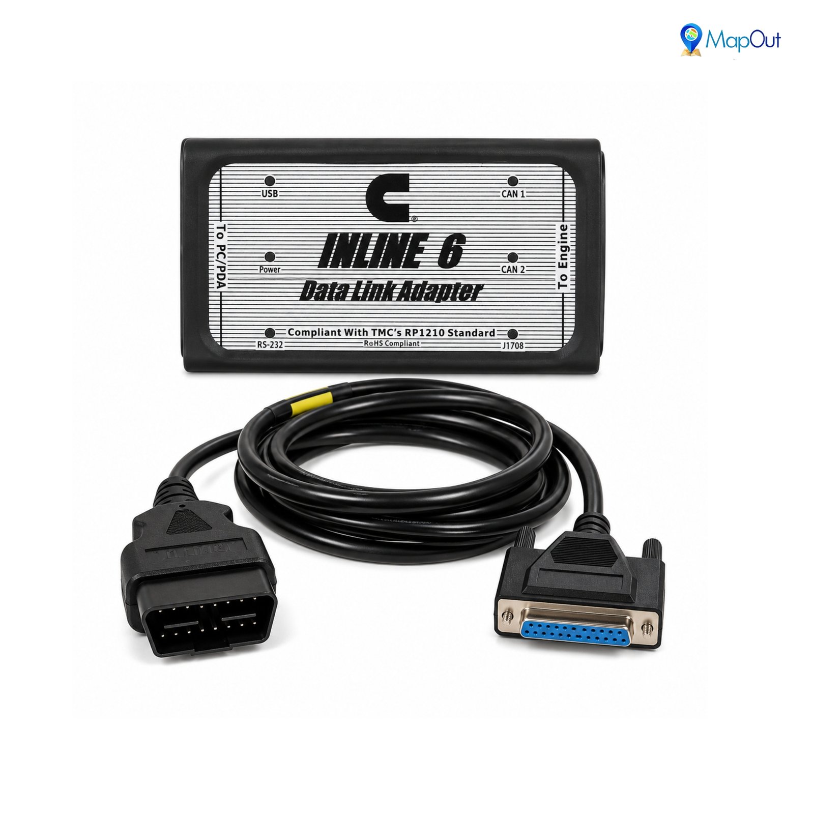 SMPL029 Tata Motors Cummins Inline 6 OBD-ll 16 Pin Male to DB-25 Female Diagnostic Both Side Moulded Cable for most heavy and medium-duty commercial vehicles - Image 3