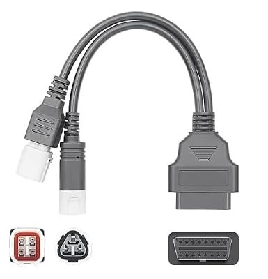 SMPL113 OBD-ll 16 Pin Female to 3 Pin & 4 Pin (2 in 1) Male Yamaha Bike Scanning Cable for OBD-ll Scanner V519, V311, V317