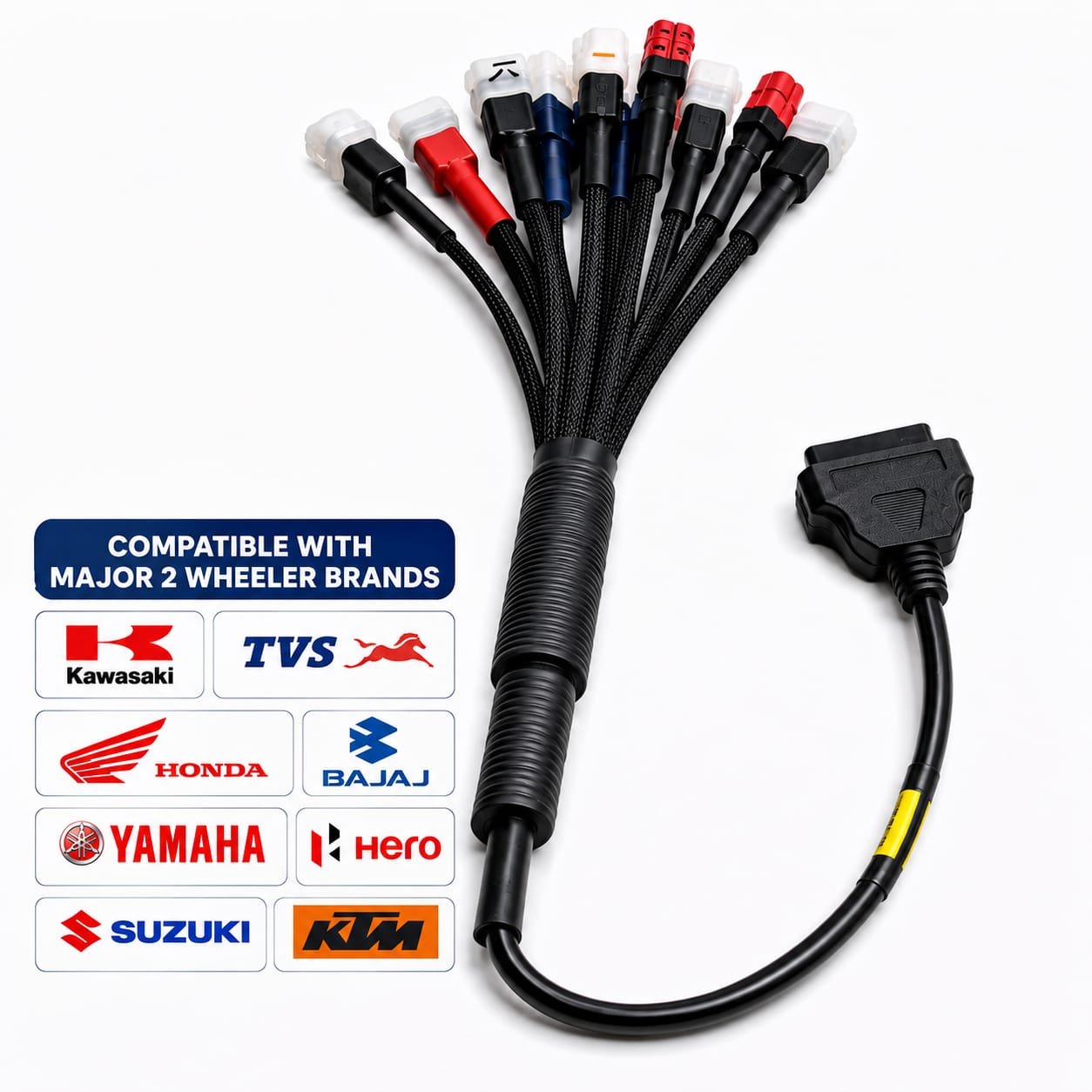 SMPL137 V519 OBD-ll Diagnostic Scanner with Multi Coupler 11 in 1 OBD-ll Base for BS6 / BS7 Scanning Cable for all Two Wheelar Bikes & Scooties - Image 2