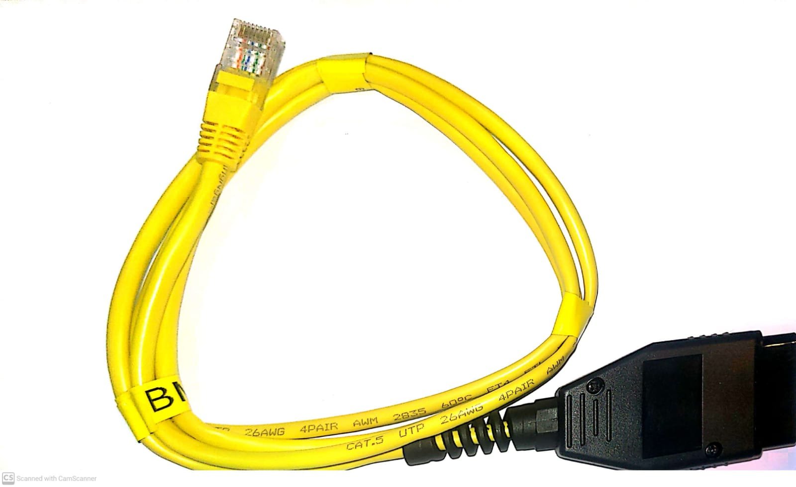 SMPL008 BMW OBD-ll 16 Pin Male Enet LAN Yellow Diagnostic Moulded Cable - Image 8
