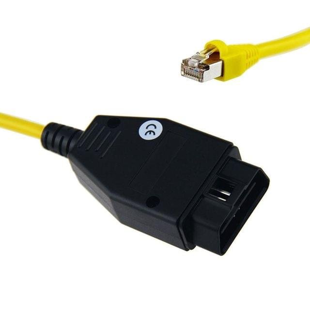 SMPL008 BMW OBD-ll 16 Pin Male Enet LAN Yellow Diagnostic Moulded Cable - Image 2