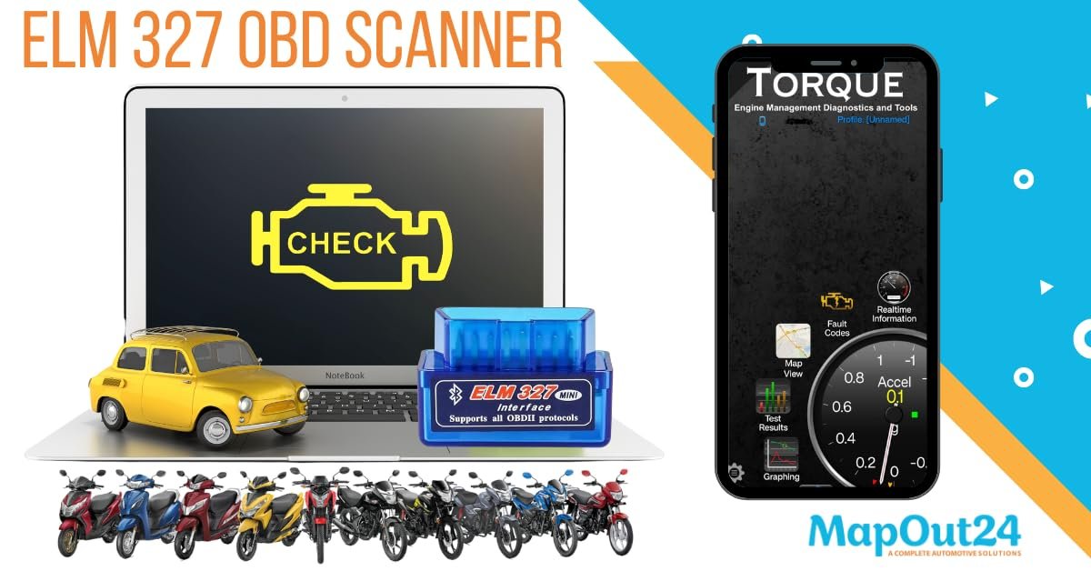 SMPL051 OBD-ll 16 Pin Male Bluetooth ELM327 Bike & Car Diagnostic Black Scanner - Image 3