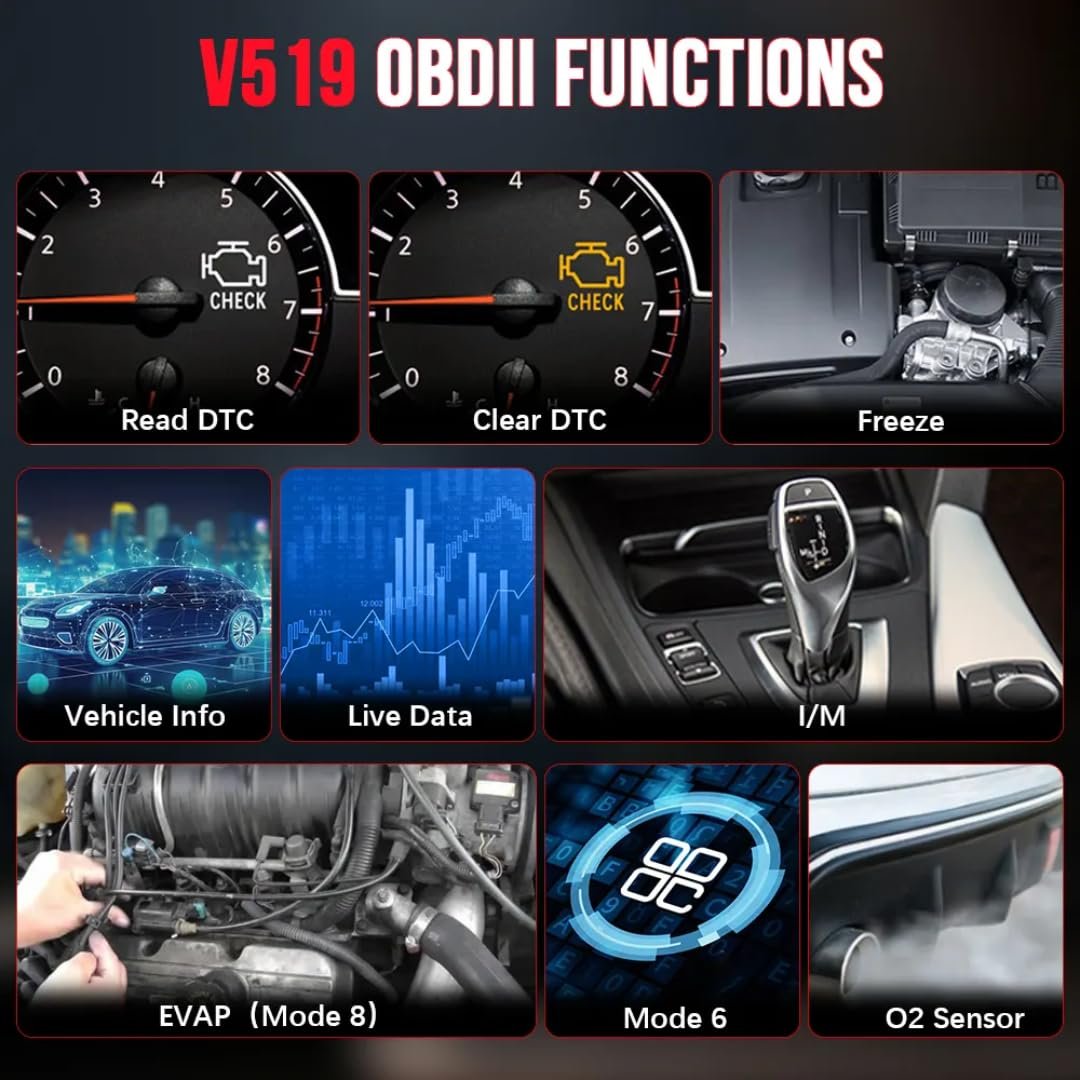 SMPL057 Advance OBD-ll 16 Pin Male V519 Bike & Car Diagnostic Scanner Compatible With Multi Coupler 18 in 1 OBD-ll 16 Pin Female BS6 / BS7 Bike Scanning Cable - Image 3