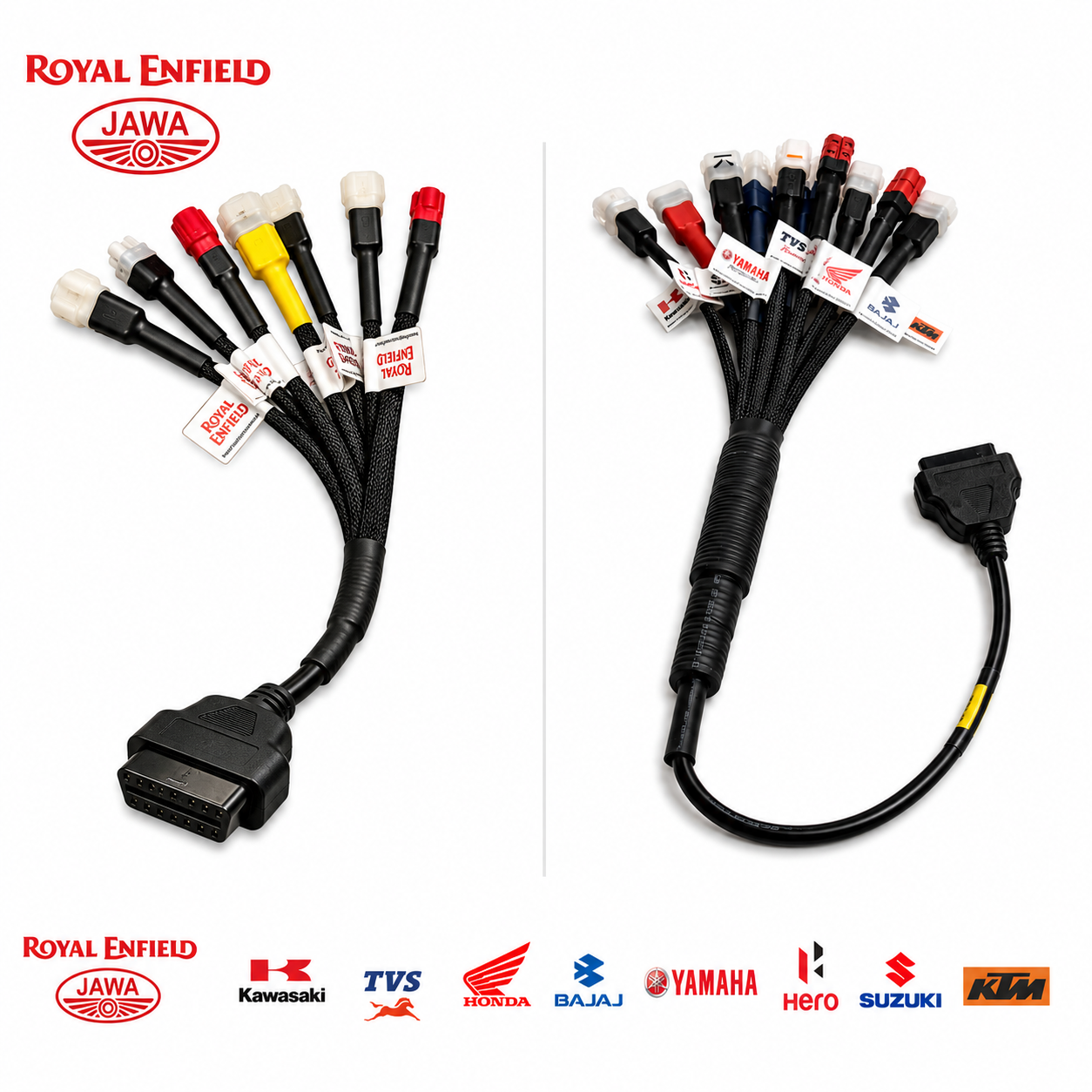 SMPL139 V519 OBD-ll Diagnostic Scanner with Multi Coupler 18 in 1 OBD-ll Base for BS6 / BS7 Scanning Cable for all Two Wheelar Bikes - Image 2