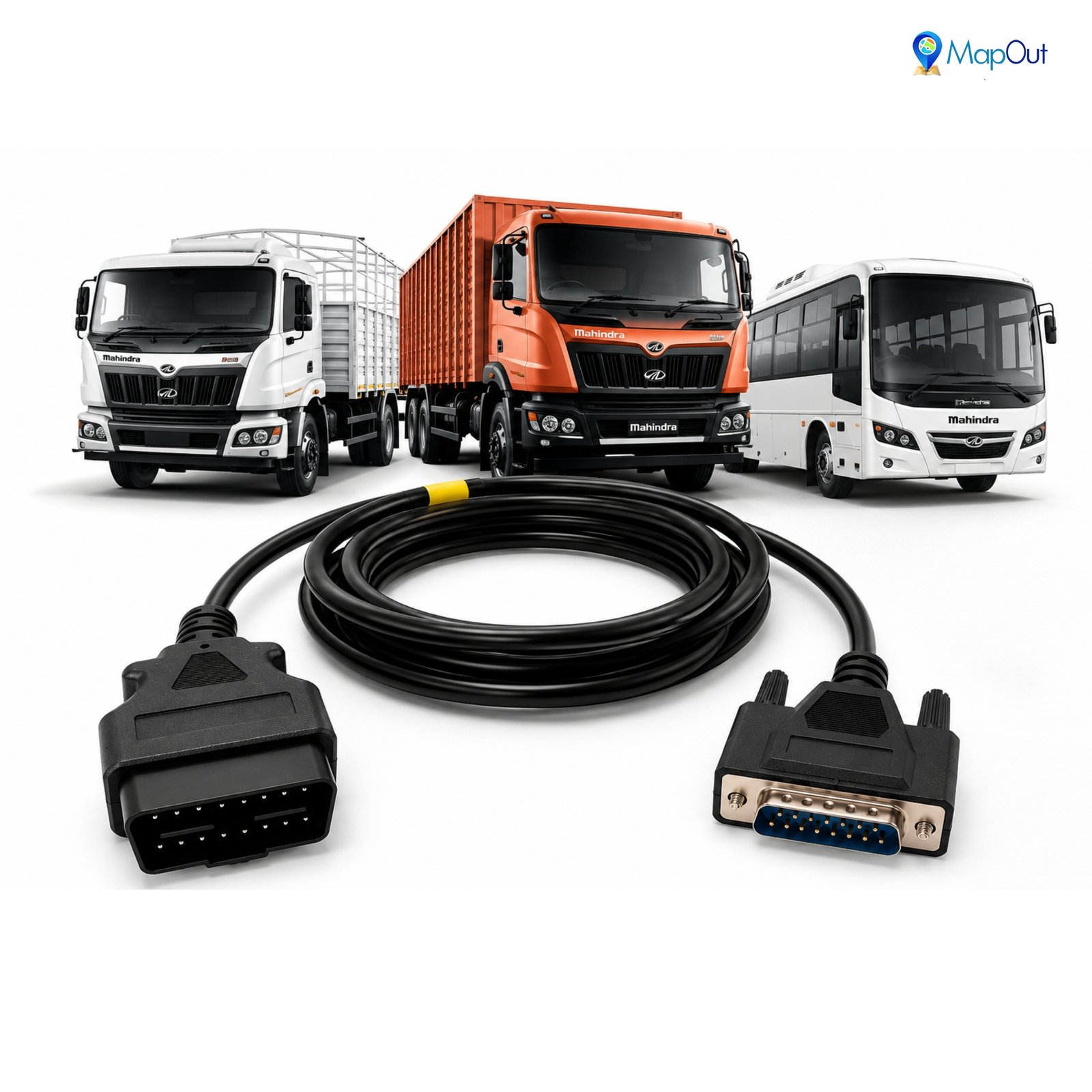 SMPL022 Mahindra Garuda , I-Smart OBD-ll 16 Pin Male to DB-15 Male Diagnostic Both Side Moulded Cable for BS4 Trucks and Buses - Image 5