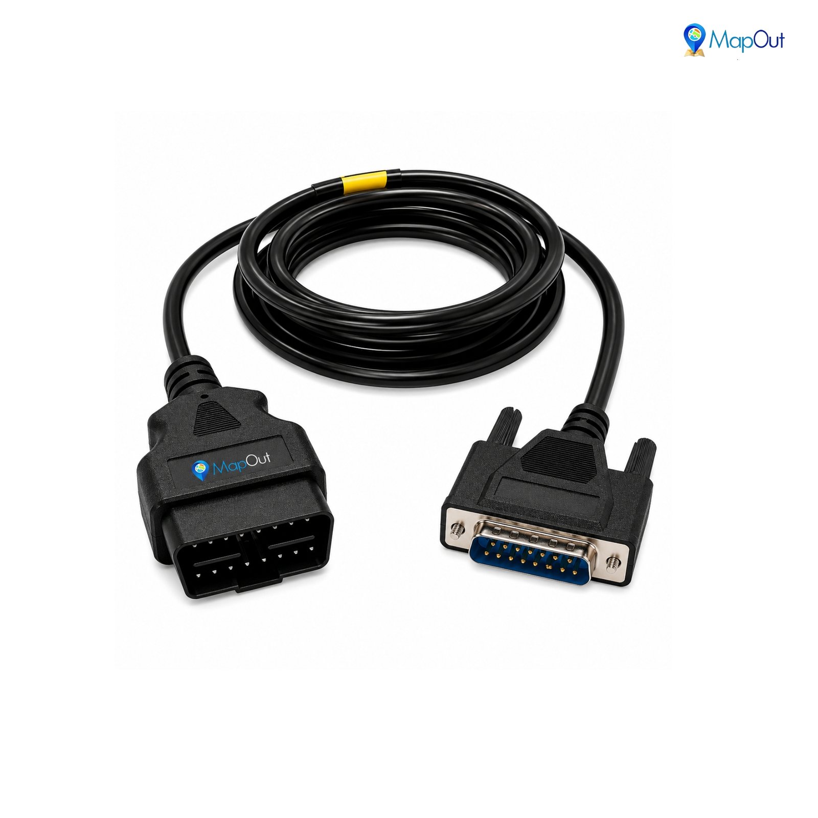 SMPL022 Mahindra Garuda , I-Smart OBD-ll 16 Pin Male to DB-15 Male Diagnostic Both Side Moulded Cable for BS4 Trucks and Buses