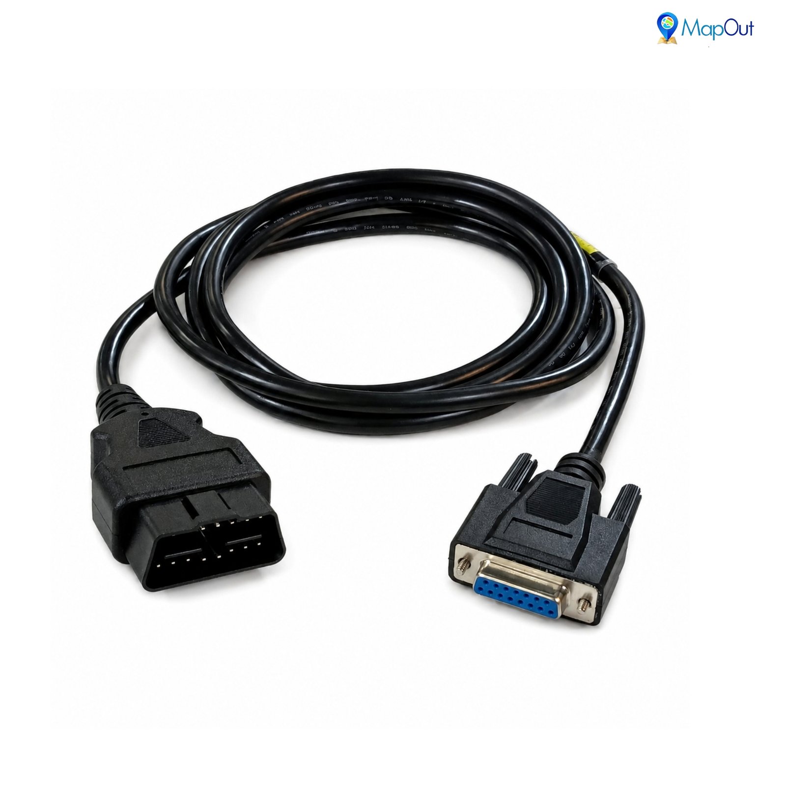 SMPL002 Ashok Leyland OBD-ll 16 Pin Male to DB-15 Female BS4 Scantool Diagnostic Both Side Moulded Cable for Trucks & Buses