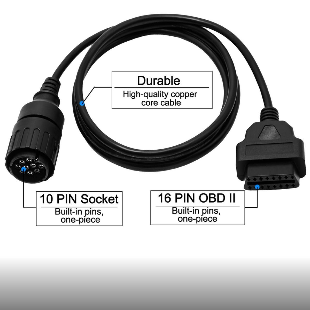 SMPL037 OBD-ll 16 Pin Female to 10 Pin Male Diagnostic Adapter Cable for BMW ICOMD Module Motorcycles - Image 2