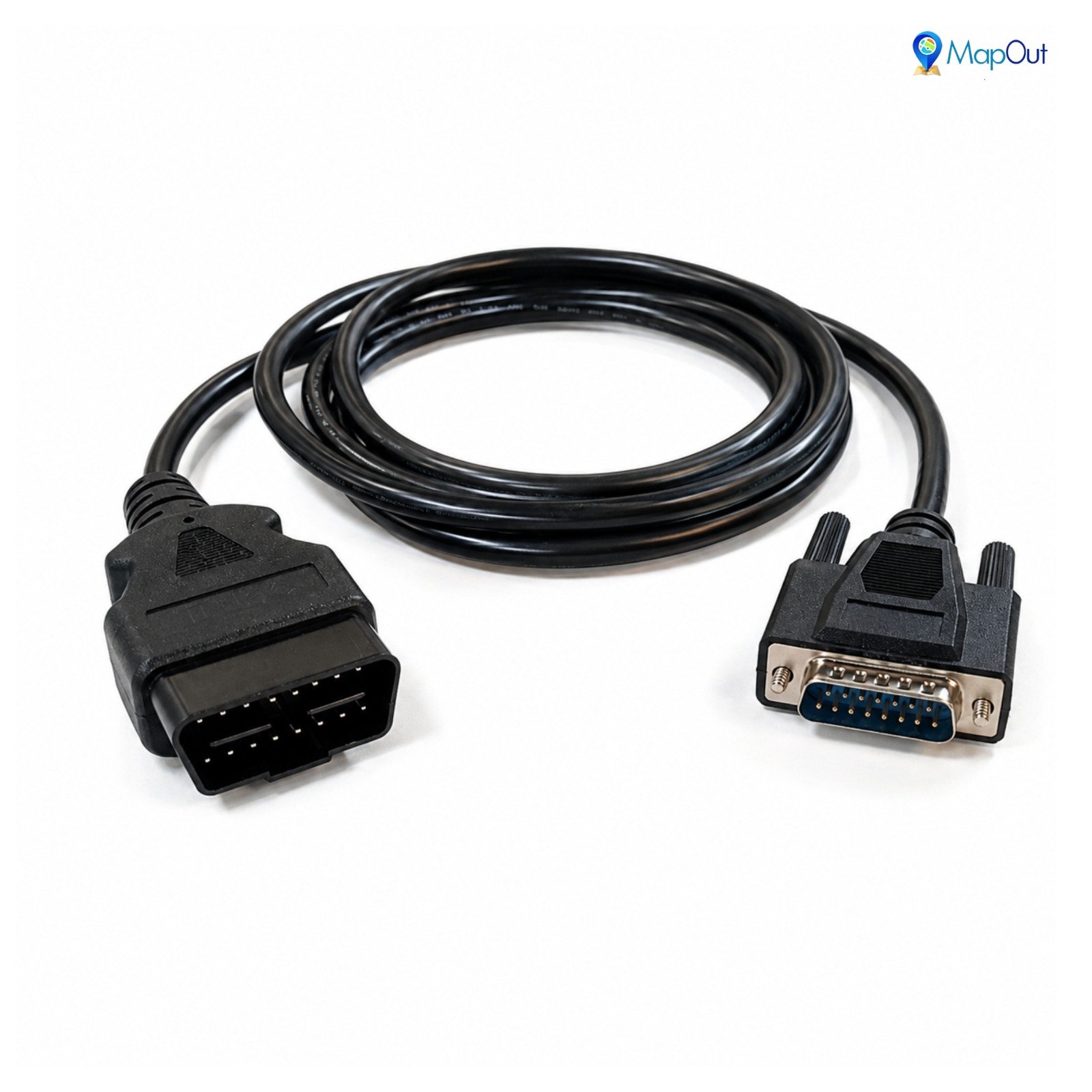 SMPL034 Force Motors Garuda-ll OBD-II 16 Pin Male to DB-15 Male Diagnostic Both Side Moulded Cable