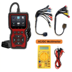 SMPL136 V519 OBD-ll Diagnostic Scanner with Multi Coupler 18 in 1 OBD-ll 16 Pin Female BS6/BS7 Bike Scanning Cable, Digital Multimeter