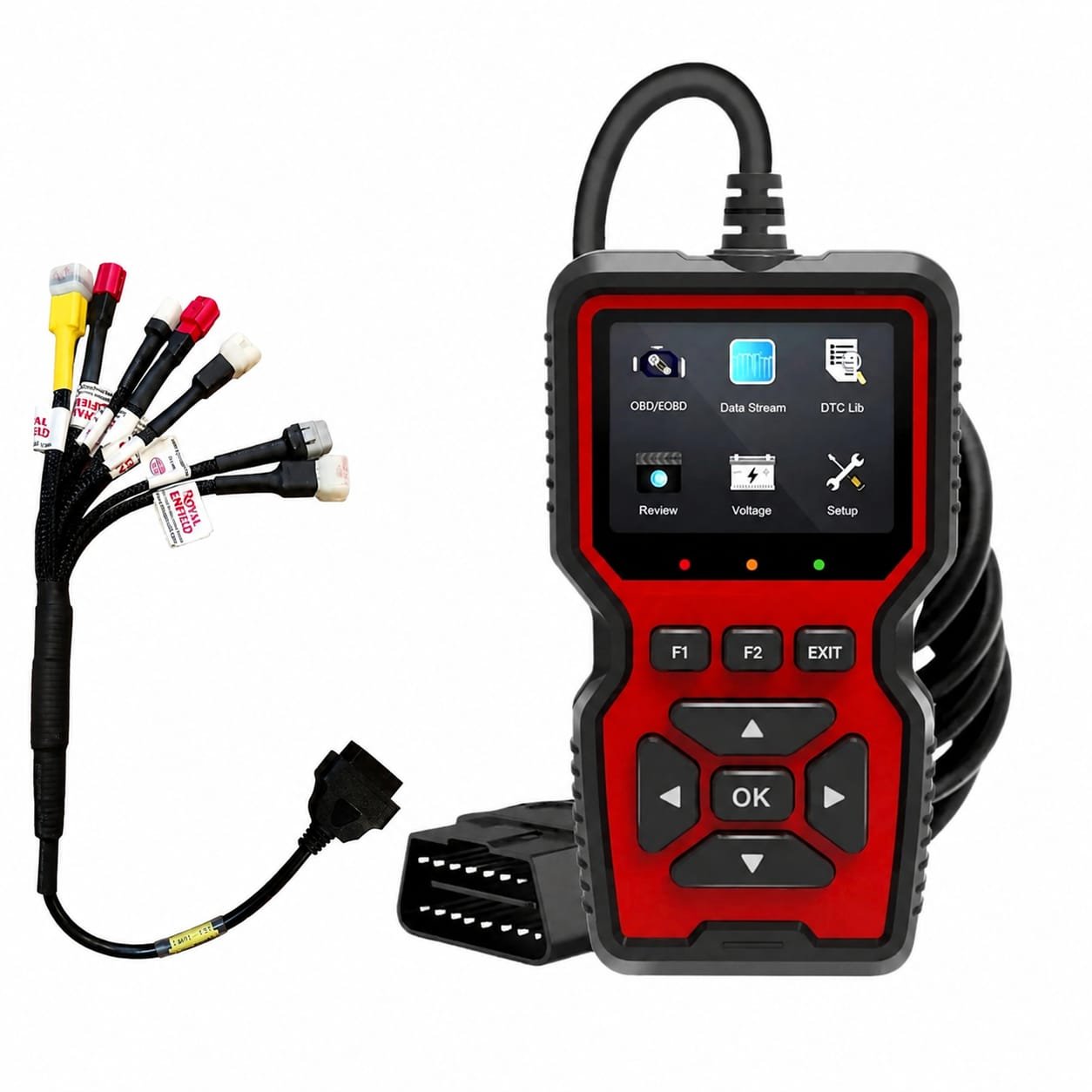 SMPL138 V519 OBD-ll Diagnostic Scanner with Multi Coupler 7 in 1 OBD-ll Base for BS6 / BS7 Scanning Cable for all Royal Enfield, Jawa and Yezdi